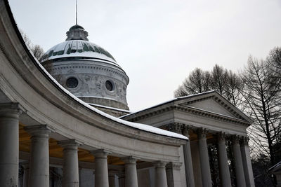 Low angle view of church against clear sky