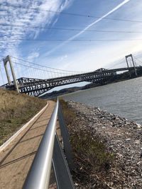 Bridge over river against sky