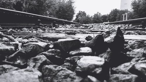 Surface level of railroad track