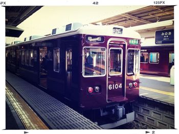 Train at railroad station platform