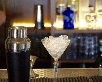 Close-up of wine glass on table