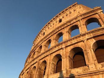 Low angle view of historical building against clear sky