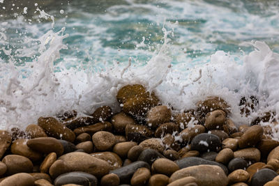 Pebbles on beach