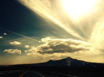 Road against sky during sunset