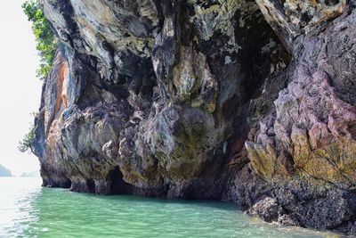 Scenic view of rocks in sea