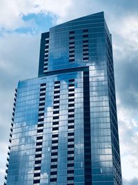 Low angle view of modern building against sky