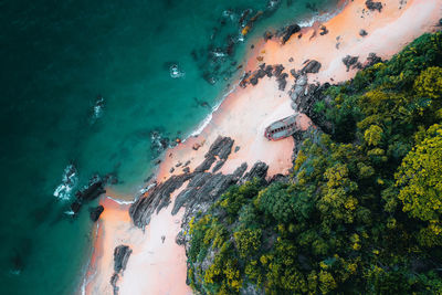 High angle view of beach