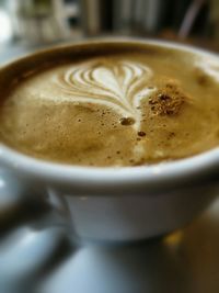 Close-up of cappuccino