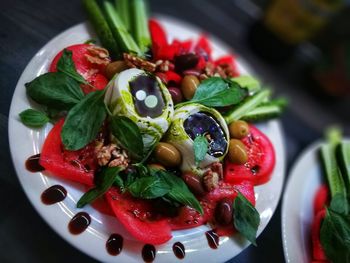 High angle view of salad in plate