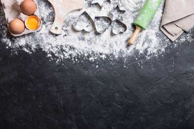 High angle view of food on table