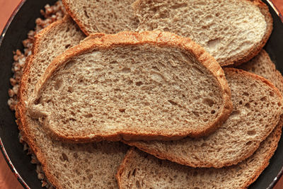 Close-up of bread in plate