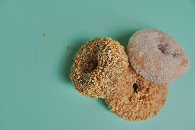 Close-up of bread against white background