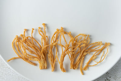 High angle view of bread in plate