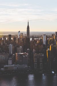 View of city at sunset