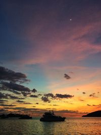 Scenic view of sea at sunset