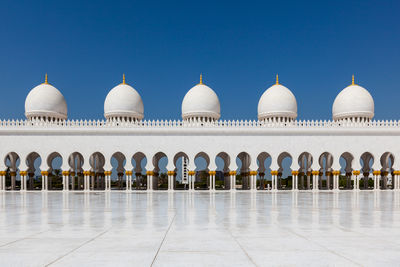 Gazebo in building against clear sky