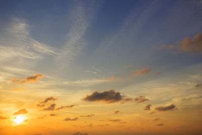 Low angle view of sky during sunset