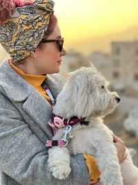 Young woman with dog
