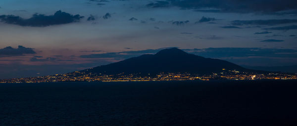 Scenic view of sea against sky at sunset