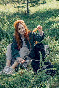 Harmonious bond between humans, pets, and nature, promoting mental well-being, outdoor activities
