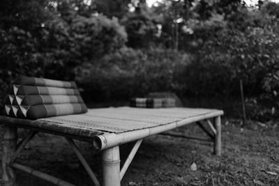 Empty bench in park