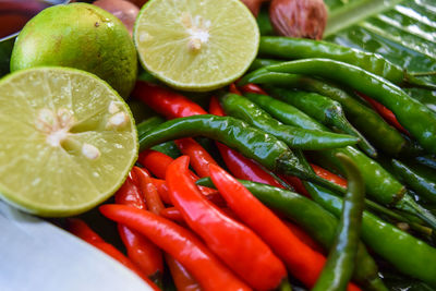 Close-up of red chili peppers