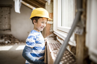 Portrait of boy smiling