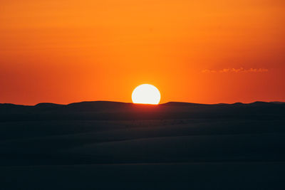 Scenic view of silhouette landscape against sky during sunset