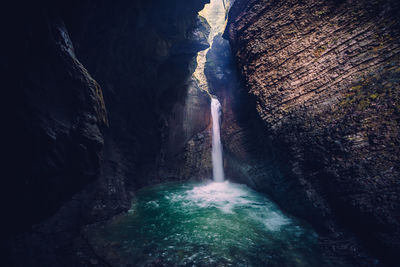 Scenic view of waterfall