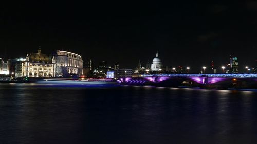 Illuminated city at night