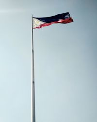 Low angle view of philippines flag against clear sky