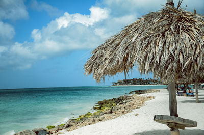 Scenic view of beach against sky