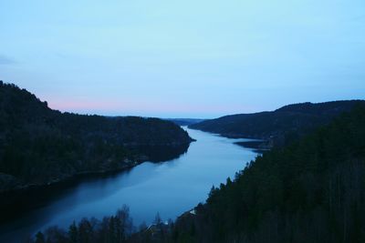 Scenic view of river passing through forest