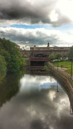 View of river against cloudy sky