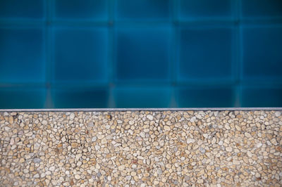Top view of marble floor of swimming pool. copy space