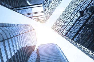 Low angle view of office building against sky