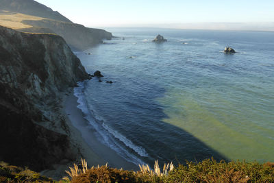 High angle view of sea against sky