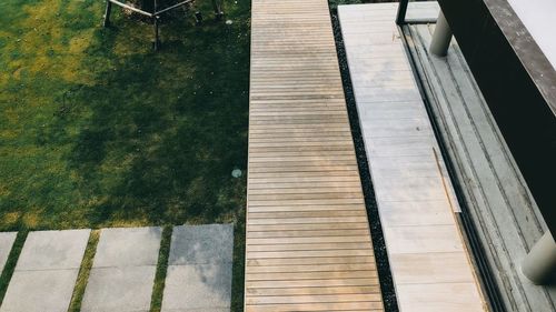 High angle view of swimming pool