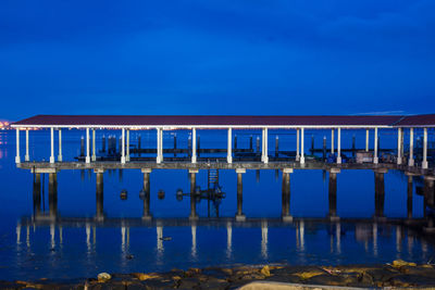 Reflection of blue sky on lake