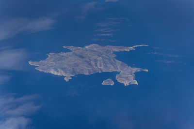 Photo from an airplane of the island gaidouronisi greek island south of crete .
