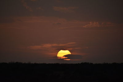 Silhouette tree against sky at sunset