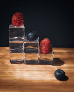 Close-up of ice cream on table