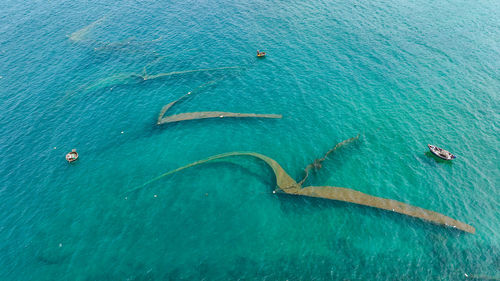 High angle view of sea