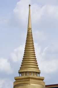 Low angle view of temple building against sky