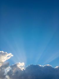 Low angle view of clouds in blue sky