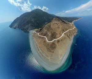 Aerial view of sea against sky