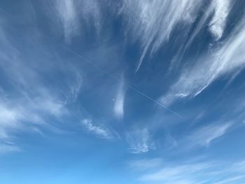 Low angle view of vapor trail in sky