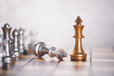 Close-up of chess pieces