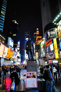 Illuminated city at night