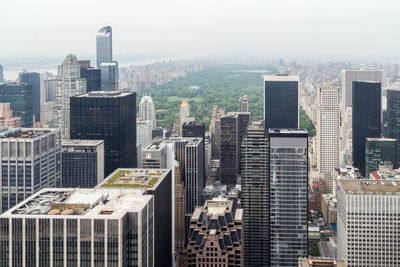 High angle view of buildings in city